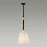 Подвесной светильник Odeon Light Bagel 5410/1 черный матов./бежевый/металл/полирезин/ткань E14 1*40W (220V, на проводе)