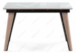 Стеклянный стол Джофри белый / венге светлый