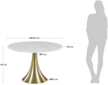 Стол обеденный La Forma (ex Julia Grup) Oria (Золотой,Белый/ Сталь,МДФ,Металл,Мрамор,Алюминий)