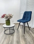 Стул CHILLI-Q синий #29, велюр / черный каркас, 4 шт/ 1 к