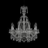 Подвесная люстра Bohemia 1410 1410/8/160/XL-60/Ni/V0300 (220V, хрусталь, на цепи, подсвечник, свеча)