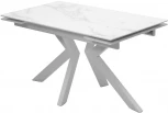 Стол Кентукки 3 140 БЕЛЫЙ МРАМОР, стекло / БЕЛЫЙ, М-City
