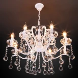 Подвесная люстра Eurosvet Brezza 10107/8 глянцевый белый/прозрачный хрусталь Strotskis