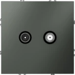 Розетка телевизионнная оконечная TV+SAT (титан) Voltum S70 VLS060406