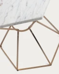 Журнальный стол La Forma (ex Julia Grup) Linha (Белый,Медный/ Мрамор,Металл,Медь)