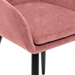 Стул с подлокотниками Слим, каркас Черный, велюр Персиковый Leset
