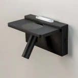 Настенный светильник с беспроводным ЗУ с полкой для чтения Декарт CL704371 LED USB QI (220V, выключатель)