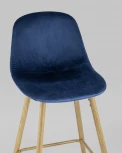 Стул барный Stool Group Валенсия велюр синий ножки цвет дерево УТ000008858