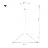 Подвесной светильник светодиодный SP-MAKOTO-R300-10W Warm2700 (BK, 36 deg, 230V, TRIAC) (Arlight, IP20 Металл) 057219