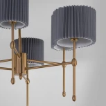 Потолочная люстра Wi-Fi на штанге Eurosvet Notturno 60162/6 латунь (220V, управление смартфоном, голосовое управление, умный дом - Minimir Home, Алиса, Маруся, Салют)