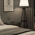 Выключатель двухклавишный проходной с подсветкой (серебряный матовый) Werkel W1122165 (a063616)