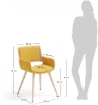 Обеденный стул La Forma (ex Julia Grup) Angie (Желтый,Горчичный/ Фанера,Сталь,Пена)