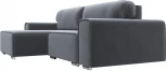 Диван угловой Лига-029 левый угол (Серый/Велюр) Лига Диванов арт.121928L