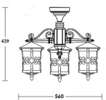Потолочный светильник уличный Oasis Light FRANKFURT f15870A/3 Gb (220V, фонарь, IP44)