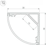 Профиль SL-KANT-H30-3000 ANOD (Arlight, Алюминий) 046182