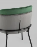 Стул Дабл велюр тёмно-серый с зеленой вставкой Stool Group УТ000035483