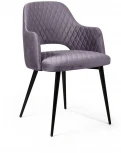 Стул William с подлокотниками ромб, бархат серый 27/ черный конус Top Concept custom 74970