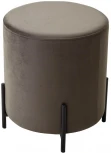 Пуфик для гостиной M-City ФЕЛИКС круглый графит #14, велюр / черный каркас