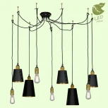 Подвесная люстра Lussole Loft Shirley GRLSP-9869 (220V, на проводе, паук, IP21)