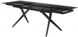 Стол ADRIA 160 SMOKED BLACK GLASS Дымчато-черное стелко/ черный каркас М-City