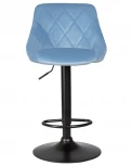 Стул барный DOBRIN LOGAN BLACK (пудрово-голубой велюр (MJ9-74))