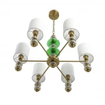 Подвесная люстра со стеклянным декором Lumion Ilmira 8337/6 бронза/белый/зеленый, металл/стекло/текстиль E14 6*40W 220V (на цепи)