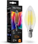 Лампочка светодиодная свеча прозрачная E14 7W 2800K Voltega Cangle E14 7W High CRI 7152