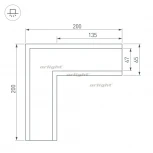Угол SL-LINIA65-F (Металл) 030126 Arlight