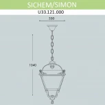 Уличный светильник подвесной Fumagalli Simon U33.121.000.AXH27 (220V, на цепи, IP55)