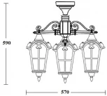 Потолочный светильник уличный Oasis Light PORTO 86170A/3 02 R