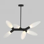 Потолочная люстра Wi-Fi на штанге Eurosvet Covalent 30180/6 черный (220V, управление смартфоном, голосовое управление, умный дом - Minimir Home, Алиса, Маруся, Салют)