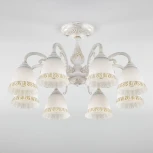 Потолочная люстра на штанге Eurosvet Campina 60107/8 белый с золотом (220V)