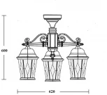 Потолочный светильник уличный Oasis Light ASTORIA 2M 91470MA/3 Bl ромб (220V, IP44)