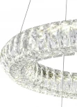 Подвесной светодиодный светильник ярусный Escada Royal 619/S LED 80Вт, 3000К-6000К, Ra>80, ПДУ, изменение цветовой температуры, металл/хрусталь, хром/прозрачный (регулировка яркости, 220V, на тросе, кольцо)