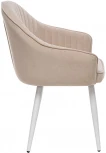 Стул с подлокотниками Вайд, каркас Белый, велюр Бежевый 2500000185700 Leset