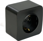 Розетка с заземлением (черный матовый) Stekker София 49494
