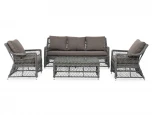 Лаунж-зона из искусственного ротанга, цвет графит 4SIS Гранд Латте GLS3C2T-4-SET graphite