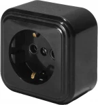 Розетка с заземлением (черный) Stekker Брест 39690