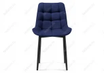 Стул на металлокаркасе Челси велюр синий / черный