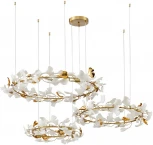 Подвесной светильник Kink Light Сири 07868-100+80+60P,36 (220V, на тросе, цветы, листья, кольцо)