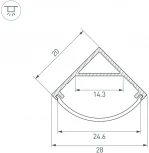 Профиль SL-KANT-H20-2000 ANOD (Arlight, Алюминий) 049015