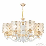 Подвесная люстра Arte Milano Florentia-3097 303097/8 Wh/Gd (220V, на цепи)