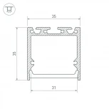 Профиль с экраном SL-LINE-3535-2500 BLACK+OPAL (Алюминий) 027986 Arlight SL-LINE