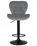 Стул барный DOBRIN BARNY BLACK (серый велюр (MJ9-75)) 5022_BlackBase-LM BLACK, цвет сиденья серый (MJ9-75), основания черный