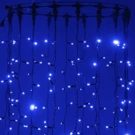 Гирлянда Занавес 2 x 2 м синий 220В, 400 LED, провод черный каучук 2,3мм, IP65 Laitcom ECO402-1-2B