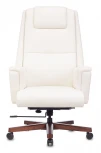 Кресло руководителя Бюрократ _DUKE белый кожа крестовина металл/дерево