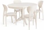 Стол STEFANO круглый (Бук,МДФ /Белый)