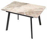 Стол АРУБА 140 нераздвижной КАТАЛОНИЯ, стекло/ ЧЕРНЫЙ каркас