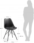 Обеденный стул La Forma (ex Julia Grup) Ralf (Черный/ Сталь,Пластик,Пена,Полипропилен)