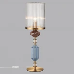 Настольная лампа с выключателем Odeon Light Terra 5414/1T античная бронза/коричневый/синий/металл/керамика E14 1*40W